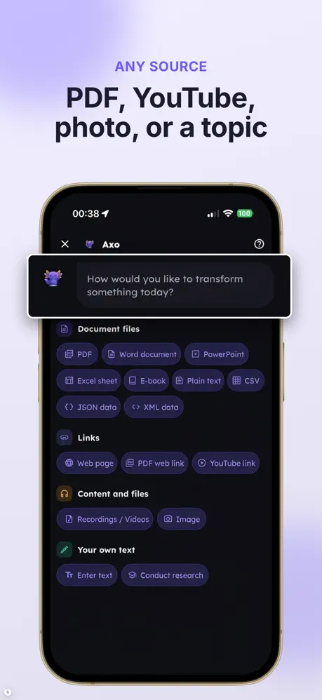 Axo — From any source